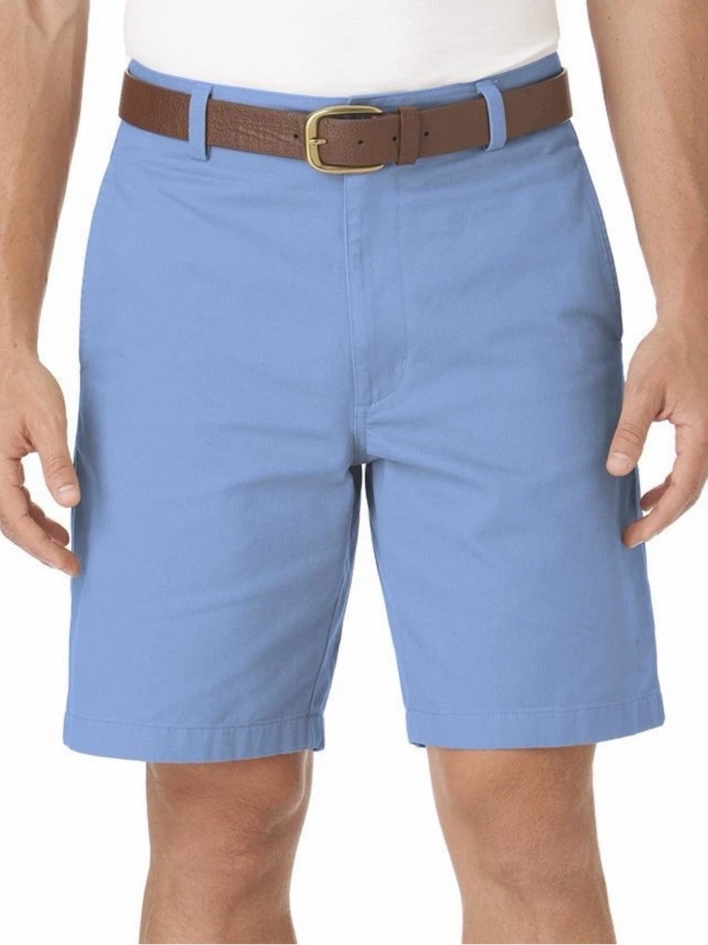 Chaps Men's Light Blue Flat Front Chino Shorts